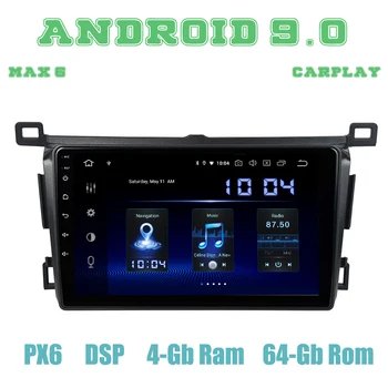 

9"IPS PX6 Android 9.0 car GPS Radio dsp player for Toyota RAV4 2013 2014 2015 2016 2017 with 4+64GB wifi mirror link Auto Stereo
