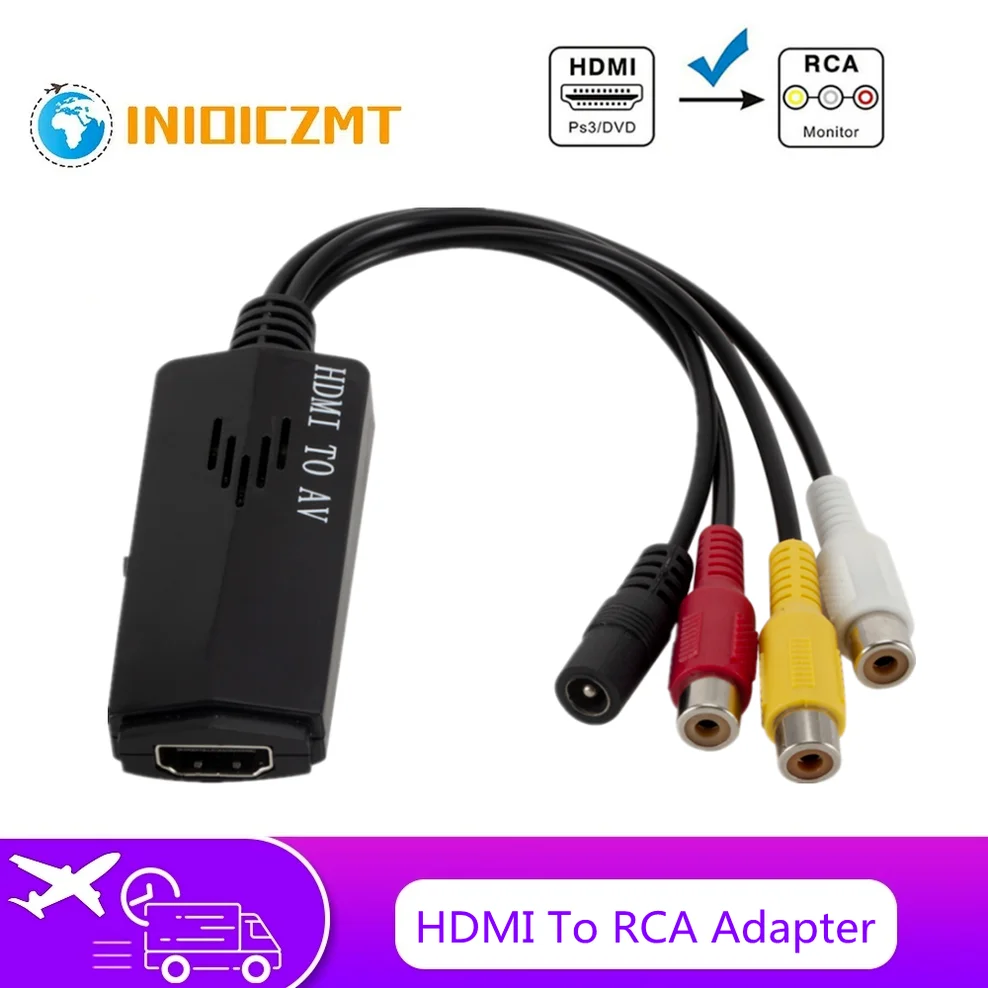 INIOICZMT HDMI To RCA Cable 1080P HD Video Audio Converter Male AV Component For TV VHS VCR DVD Recorders |
