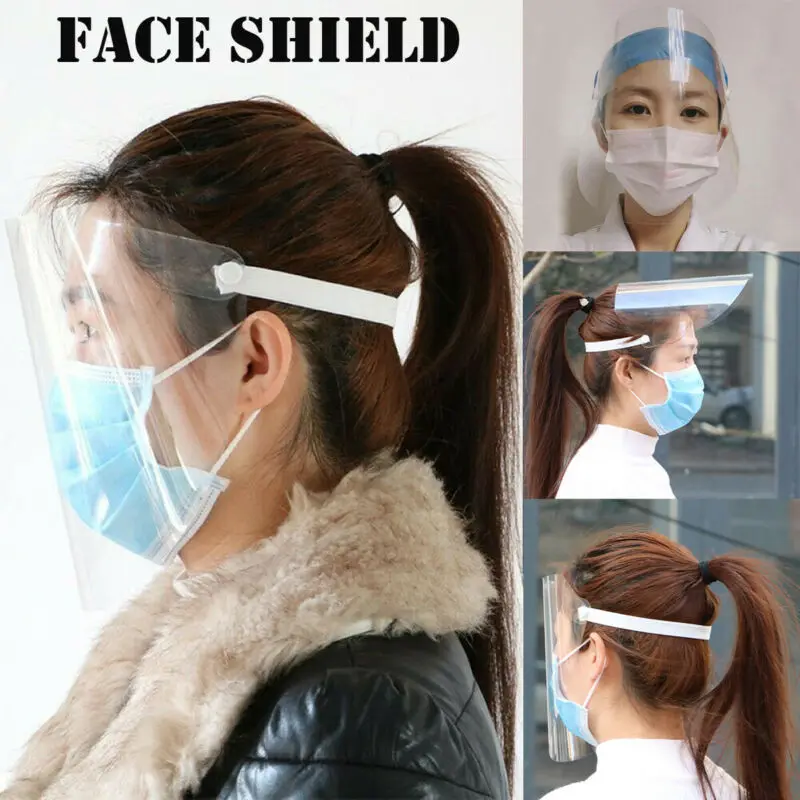 

Full Face Shield Transparent Hats Clear Flip Up Anti-Fog Oil Work Safety Protection Caps
