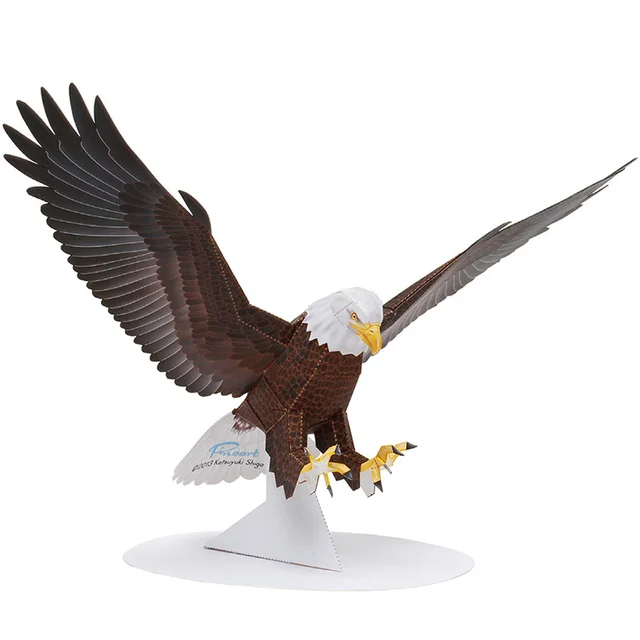 Bald Eagle Folding Origami Art Mini Cute 3D Paper Model Papercraft Animal Figure DIY Kids Adult Handmade Craft Toys QD-248