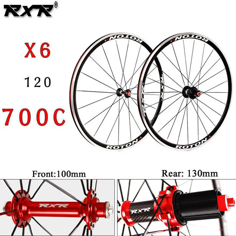 RXR Road Bike Wheelset 700c Bearing Wheels 7-11 Speed V Brake Clincher Front Rear Wheelsets Fit Shimano Cassette