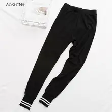 AOSHENG New Fashion M--3XL Plus Size Leggings High Waist Push Up leggings Women Striped Solid Color Casual Trousers AOSHENG New Fashion M--3XL Plus Size Leggings High Waist Push Up leggings Women Striped Solid Color Casual Trousers