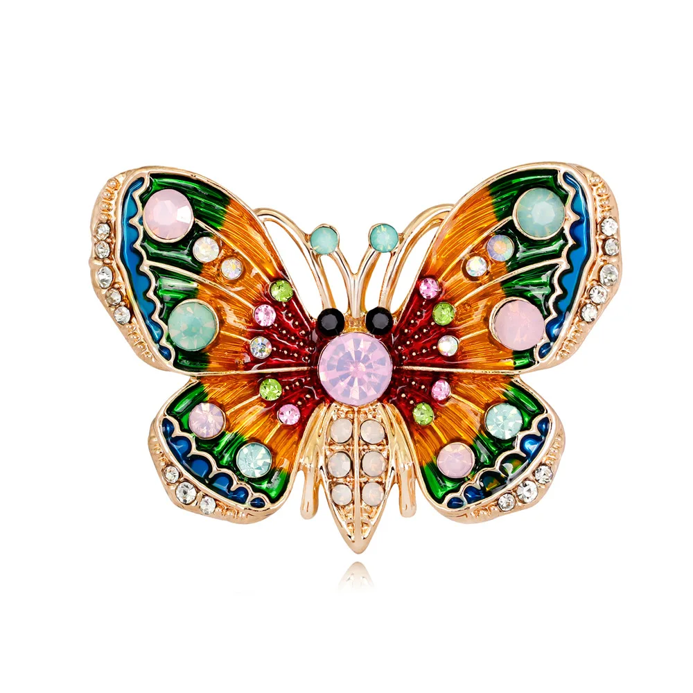 

Europe And America Hot Selling Top Grade Retro Butterfly Brooch Fashion Coloured Drawing Oil Drop Corsage