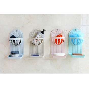 

Recableght Self-Adhesive Double Layers Soap Holder Bathroom Plastic Soapbox Kitchen Sponge Draining Rack Bathroom Accessories