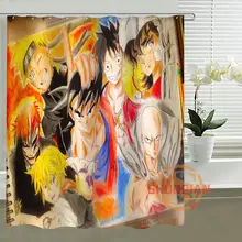 Custom Anime Shower Curtain One Piece Dragon Ball Z Bleach Fairy Tail Naruto Characters Together Idea Shower Curtain Aliexpress Home Garden