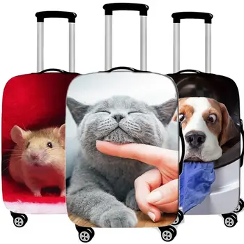 

Travel Accessories Cute Animal Cat Luggage Case Protective Cover Waterproof Thicken Elastic Suitcase Trunk Case Apply 18-32 Inch