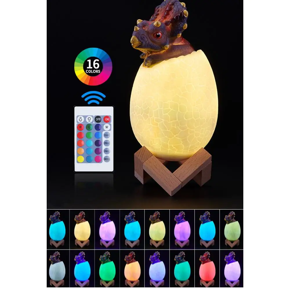 

HobbyLane LED 16 Colors Dimming Smart Remote Control Dinosaur Egg Shape Table Lamp Decorative Table Lamp
