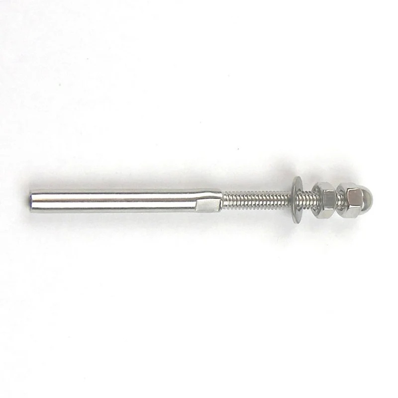 10 pcs Stainless Steel Cable Railing End Fitting Terminal - Stud End Fitting- Right Hand Swage- 1/8 INCH Cable - Hand Rail - Dec