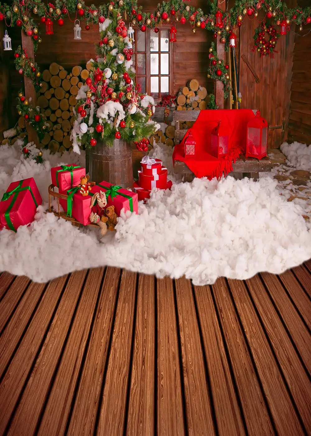 Capisco фон для фотосъемки Рождественская елка праздничный дом деревянный пол Снежный подарок задний фон для рождественские Вечерние Декорации студийный реквизит