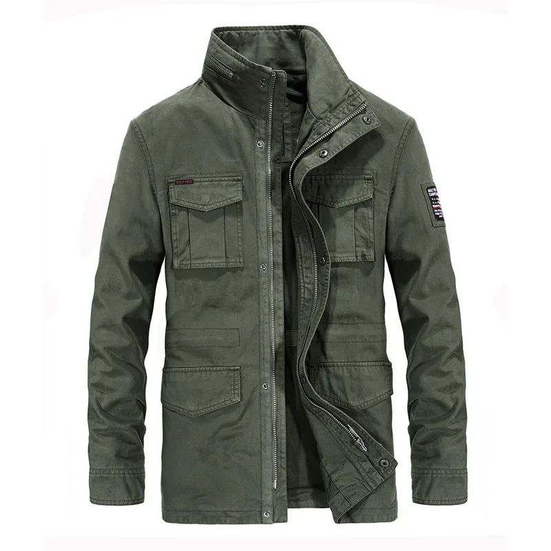 

2019 Autumn New Style Mid-length MEN'S Jacket Large Size Windproof Casual Military Style Coat Men's