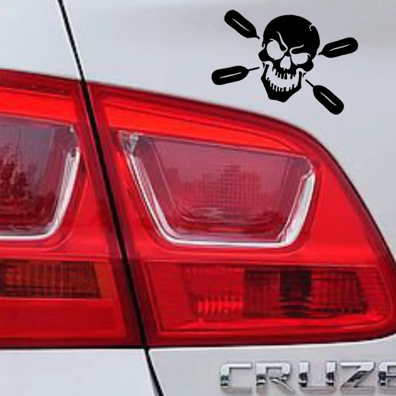 Модная Автомобильная наклейка Aliauto с черепом веслом рыбалка автомобили