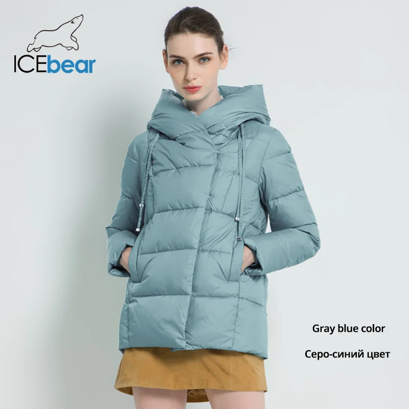 ICEbear new winter women's coat brand clothing casual ladies winter jacket warm ladies short hooded Apparel GWD19011 - Цвет: G408