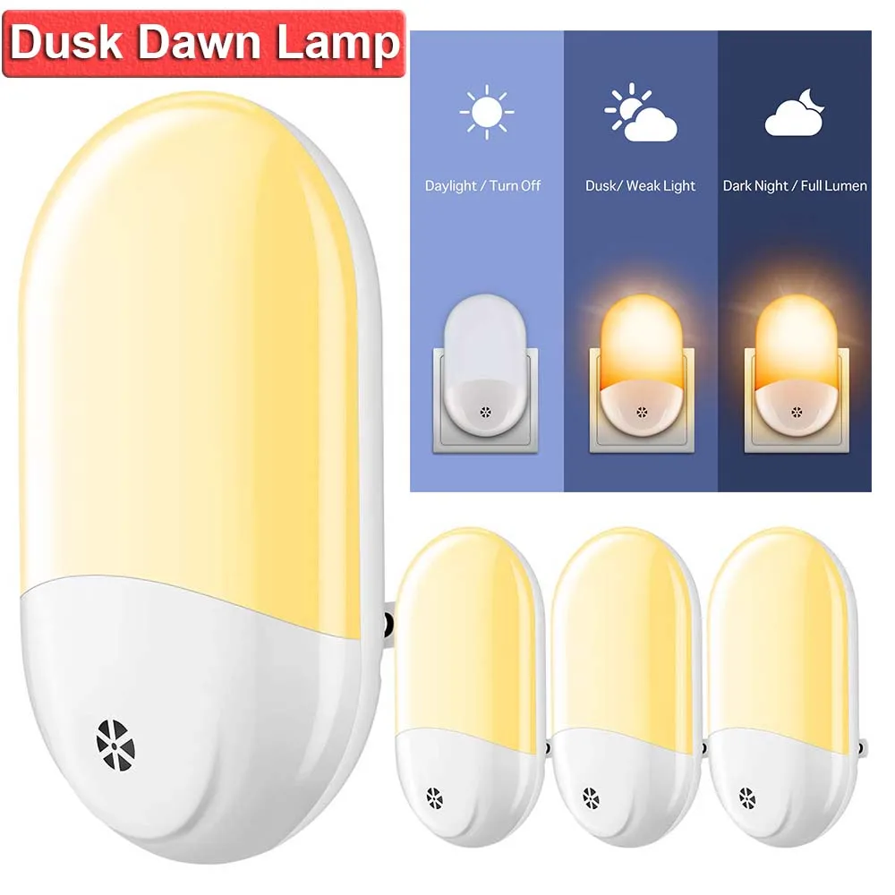 

Dusk To Dawn Sensor Night Light With Eu/Us Plug Night Lighting For Baby Plug-In Night Light For Children Kids Nightlight D30