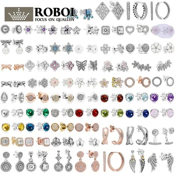 

PDE ED 01 925 Sterling Silver Fashion Elegant Earrings with Original Logo Ladies and Girls Jewelry Gift Wedding Ball Jewelry