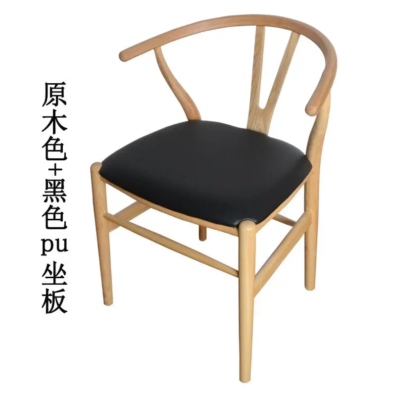 Нордический обеденный стул современный простой домашний стол и стул китайское кресло цельное деревянное кресло спинка стул белый воск дерево Y cha - Цвет: style 13
