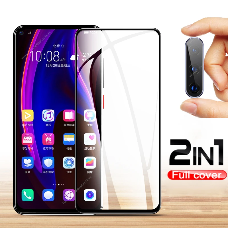 2 в 1 закаленное стекло для Huawei Honor 10 20 Lite 20i pro 9X Pro 8X Защитная пленка экрана|Защитные