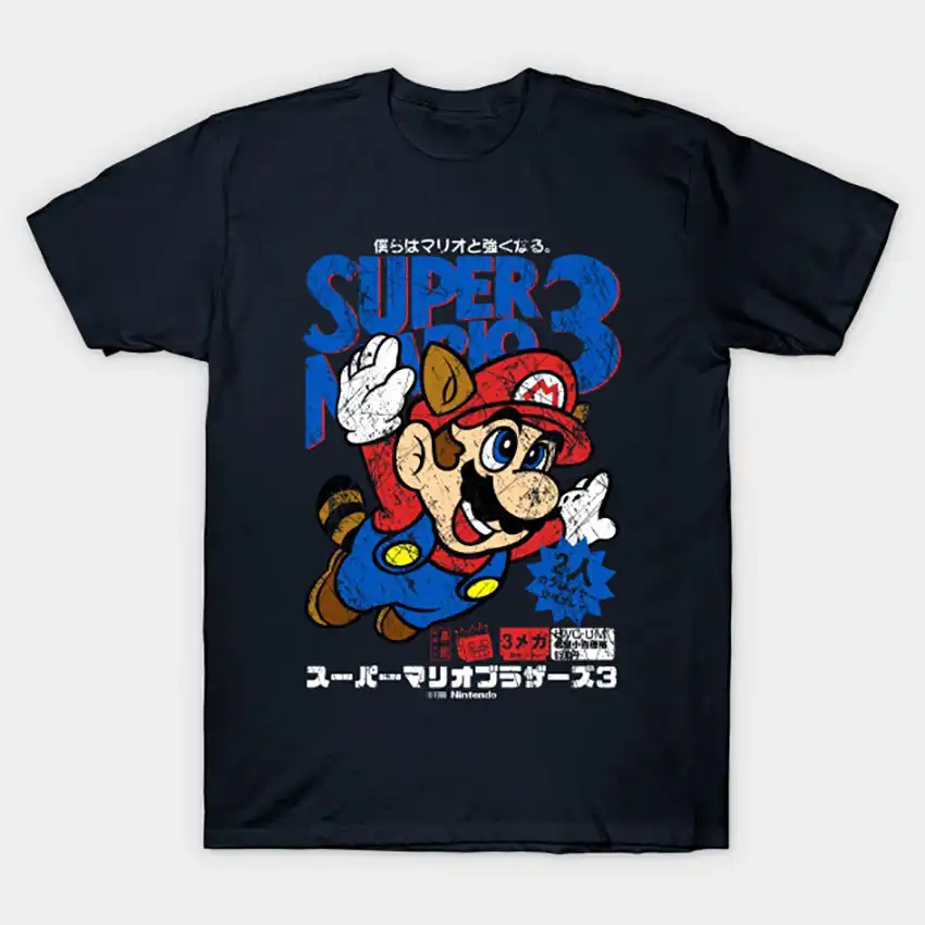Super Mario Bros 3 T Shirt Mario T Hemd 8bit Retro 8 Bit Vintage Gaming Videogames Gamer Luigi Spiele T Shirts Aliexpress