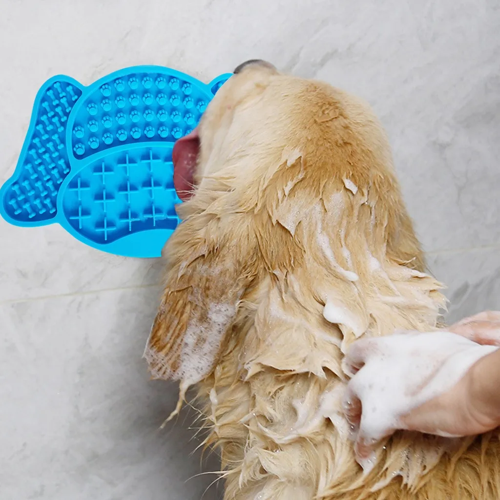 Esterilla de lamer para alimentación de perros, cuenco alimentador de mascotas para baño, entretenimiento fácil, baño, bañera, fregadero, juguete para lavar mascotas, accesorios para perros