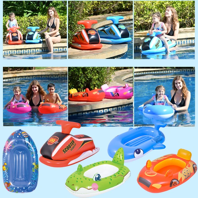 Lovely Funny Water Party Bed Floating Row Air Mattress Soft Bottom Pad Longue Inflatable Motor Boat Air Mattress Swimming Ring 2