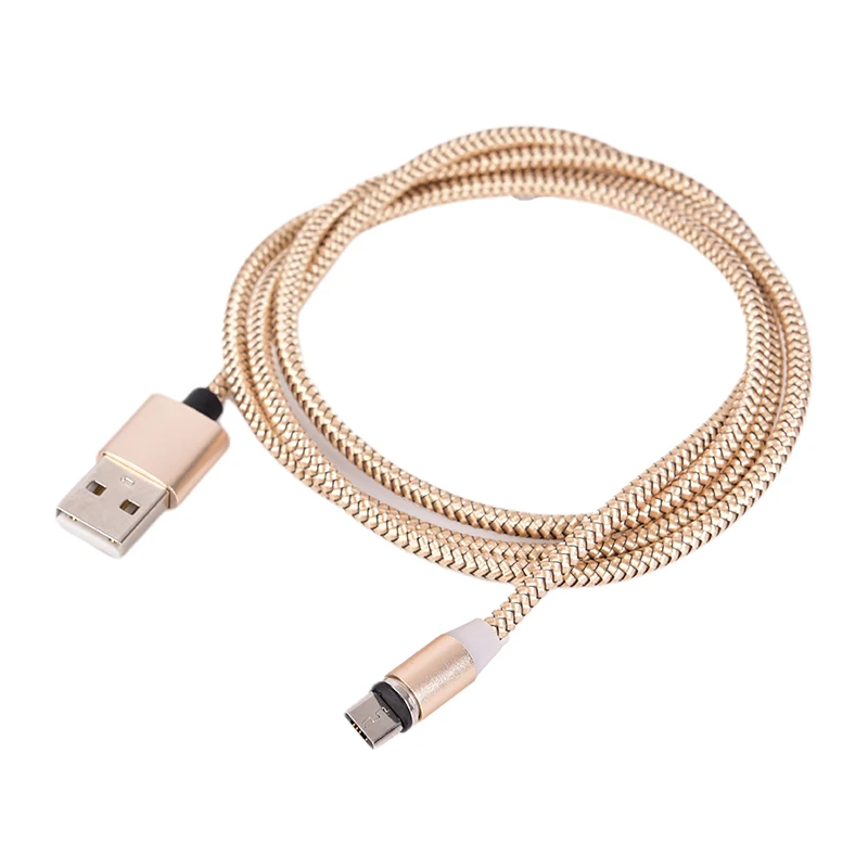 Магнитный Micro USB кабель для быстрой зарядки мобильных телефонов iPhone samsung Android - Цвет: Gold Android Cable