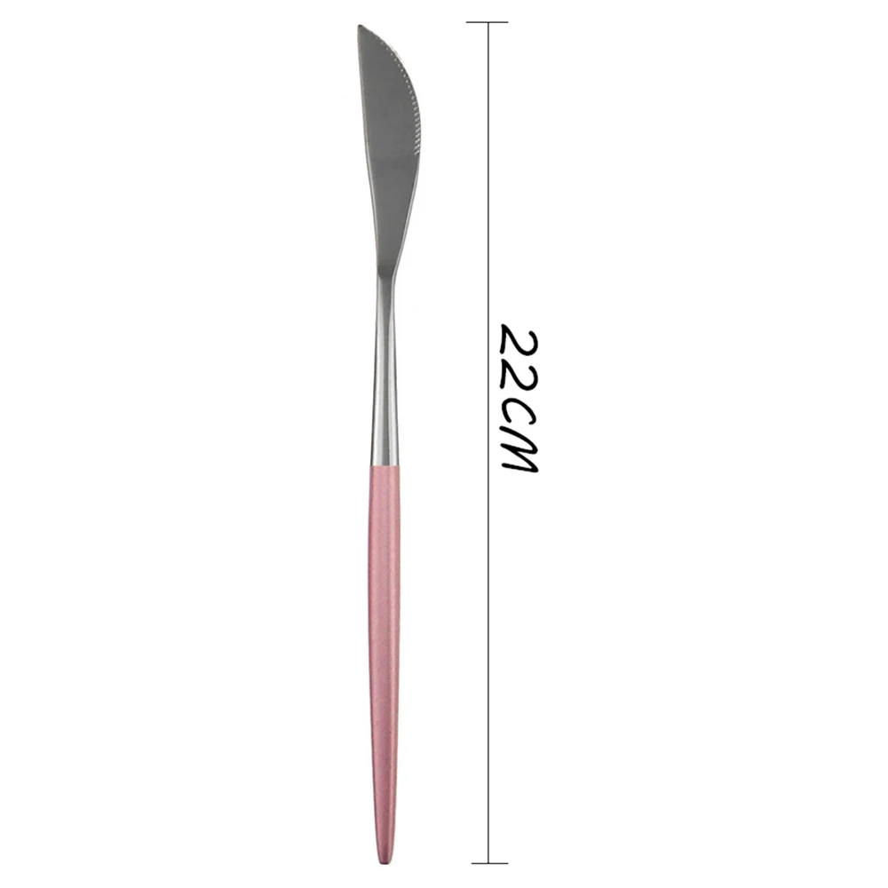 1Pcs Pink Silver 4 шт черный золотой набор посуды 18/10 из нержавеющей стали набор столовых приборов ножи вилки ложки столовый набор кухонная посуда набор серебряных изделий - Цвет: 1Pcs Pink Silver