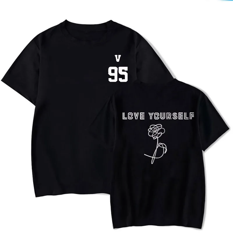 Rap Monster Джин SUGA J-HOPE JIMIN V Юнга Кук футболка LOVE YOURSELF слеза портрет комиксов футболка с узором в стиле граффити Кей-поп Харадзюку, с мультяшным принтом - Цвет: t-shirt 17