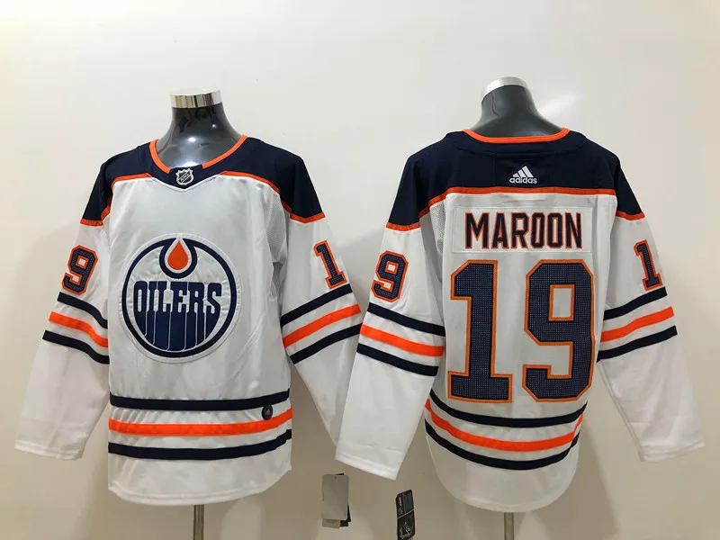 Сшитые Edmonton Мужские взрослые#97 Connor McDavid 29 Leon Draisaitl 19 Maroon Jersey