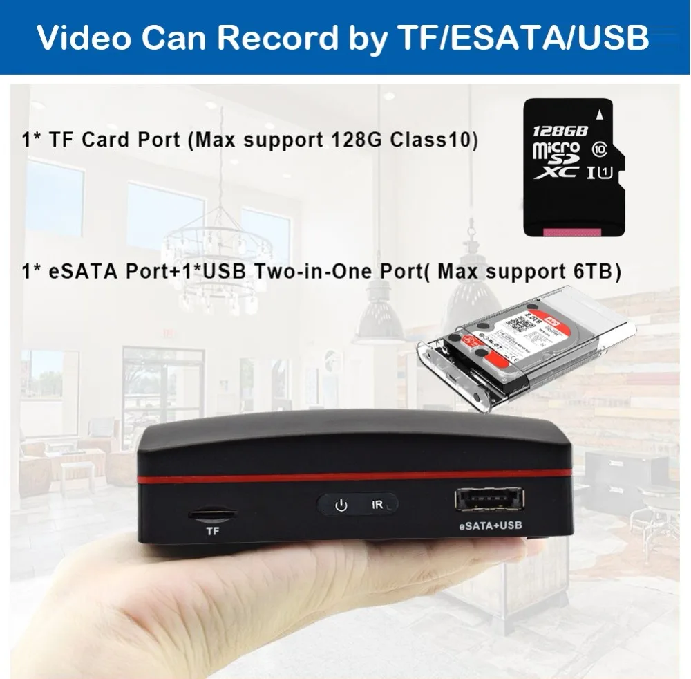 8ch H.265 5MP мини NVR дистанционное управление сетевая Запись видео для камеры видеонаблюдения 5MP ip-камера Поддержка P2P eSATA TF слот USB мышь