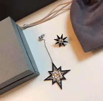 

Amanxing asymmetrical zircon earrings female earrings Korean pendant earrings for women