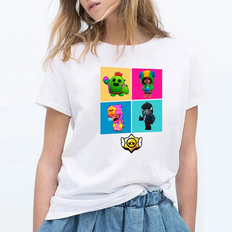 Милая мультяшная женская футболка Kawaii на заказ, футболка Femme Brawls с фигуркой, игра Tara Shelly Broke Crow Jessie Piper, аниме, Звездный герой