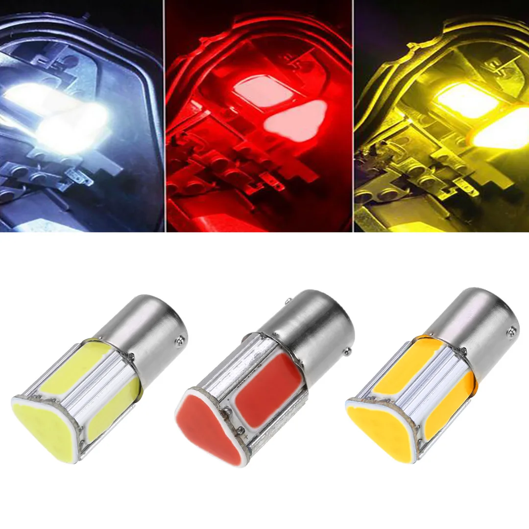 

Car Light Source 1pc 12V 382 1156 Ba15s P21w COB LED Car Turn Signal Reverse Backup Light Bulb Red White Amber