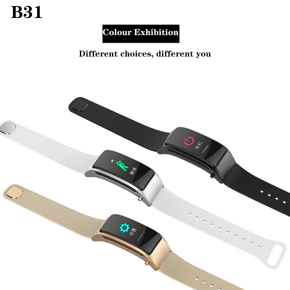 

Bluetooth Headset B31 Smart Motion Bracelet 2 in 1 Heart Rate Blood Pressure Monitoring Monaural Passometer VS Y3 Y5 Smart Band