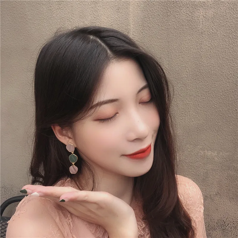 Модные популярные Геометрические серьги morandi с глянцевым покрытием элегантные