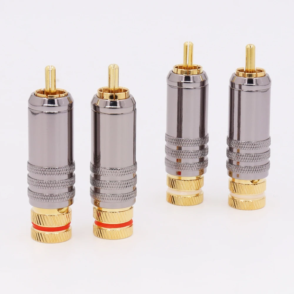 8 шт. позолоченный штекер RCA 24 К золотой Hi-Fi rca для припоя аудио разъем wbt стиль |