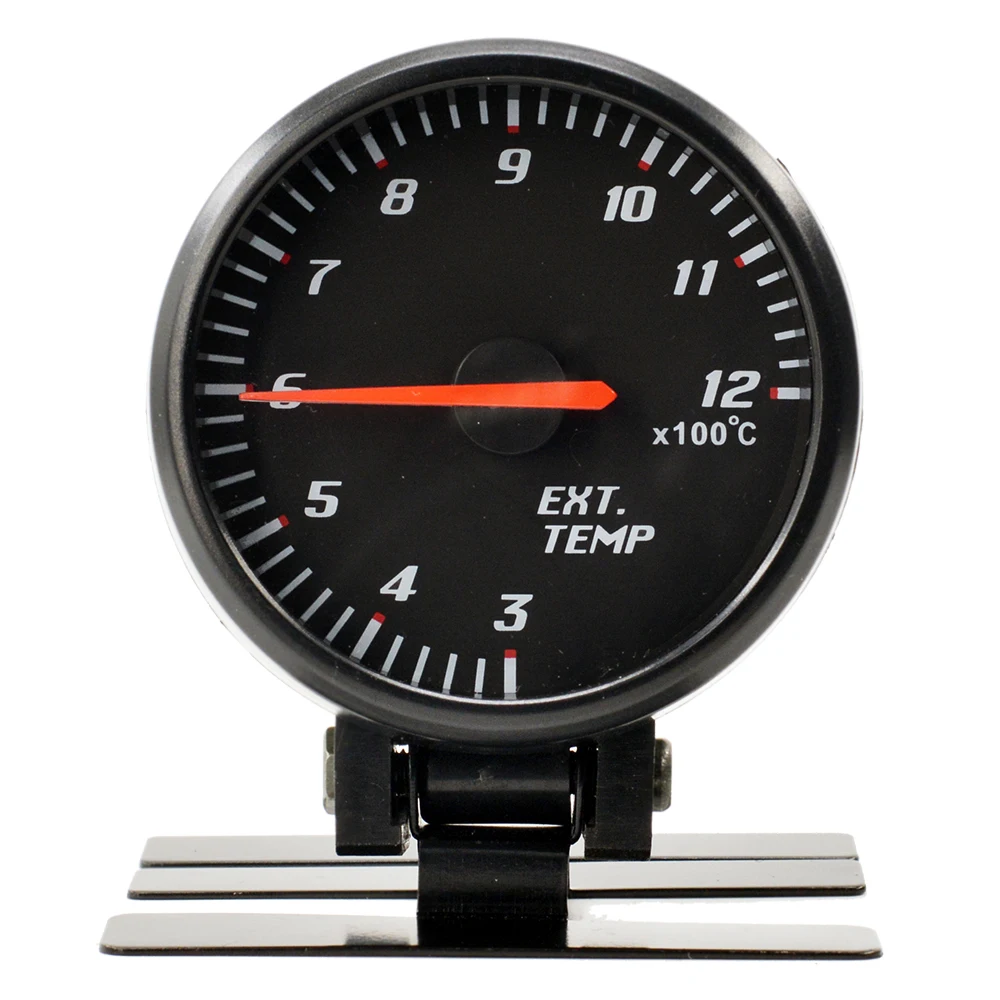 Dragon 60mm Black Panel Racing Modification Auto Car Blue Light Ext Temp Gauge Exhaust Gas PipeTemperature Meter