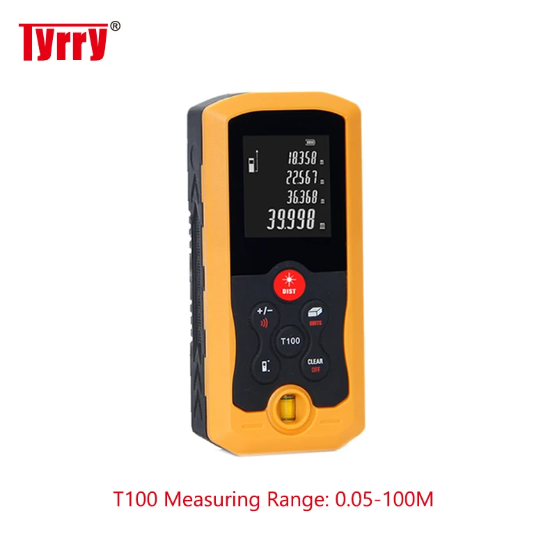 T100 Новые лазерные дальномеры TYRRY 40 м 70 м 100 м цифровой лазерный дальномер Линейка Рулетка лазерный дальномер - Цвет: T100