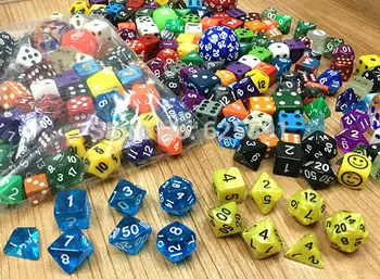 

100 pcs/ set,high quality colourful casino Dice Set, mixing random colours, styles and sizes