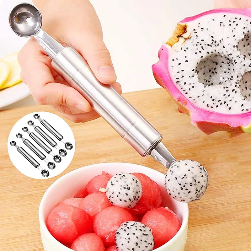 Stainless Steel Ball Digger Fruit Platter Tool Set Watermelon Spoon Dividing Carving Knife Mould Fancy Cutting fruit vegetable corer watermelon slicer melon scoop melon baller