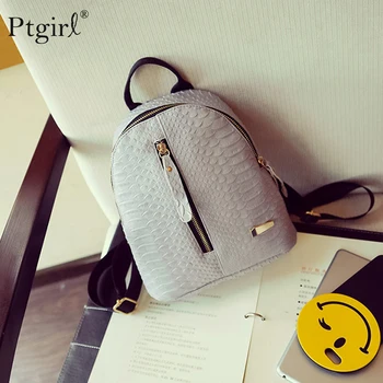 

2019 New Backpacks For High School Girls Fashion PU Leather Bags Ptgirl Alligator Mini Backpack Mochila Feminina рюкзак женский