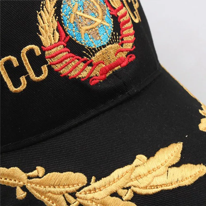 Высокое качество 3D вышивка CCCP СССР русский стиль бейсболка унисекс черный красный хлопок snapback папа шляпы водителя грузовика кепки s Gorra