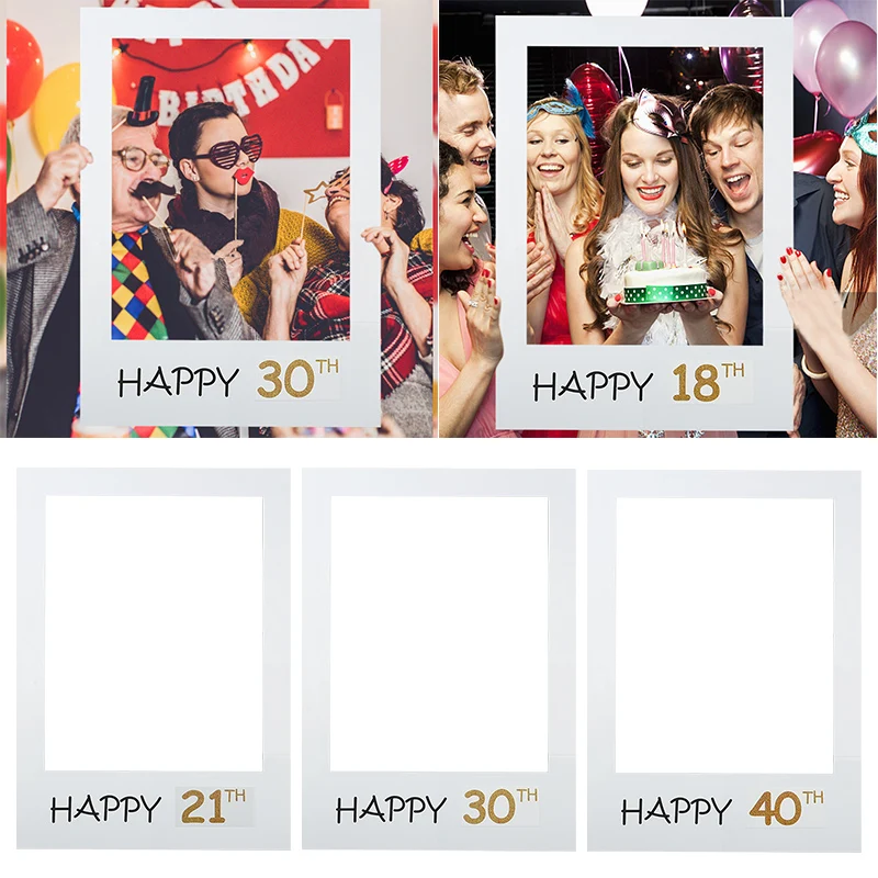 С Днем Рождения 21, 30, 40, 50, 60th вечерние реквизиты для фотосъемки, украшения на день рождения, вечерние фоторамки для взрослых