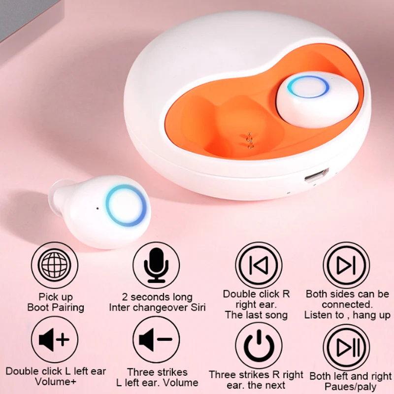 K10 Mini TWS 5,0 Bluetooth наушники, беспроводные 3D стерео наушники, спортивные наушники, двойной микрофон с зарядным устройством