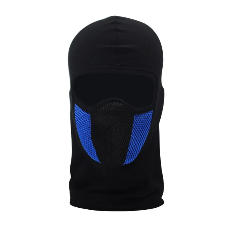 Зимняя Маска для верховой езды, маска для лица, мотоциклетный Теплый головной убор, лыжная тренировочная маска, флисовая шапка, маска для лица, шарф - Цвет: Синий