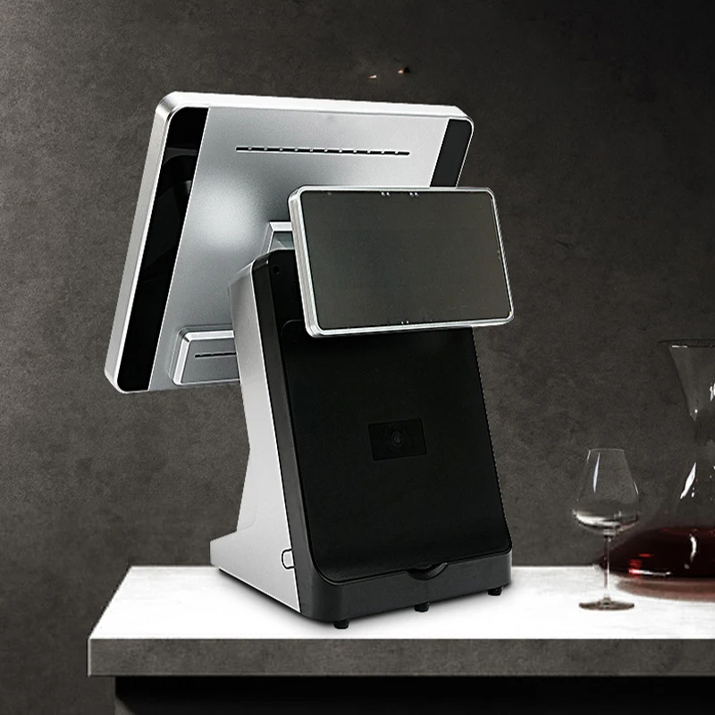 Истинный плоский сенсорный экран pos все в одном Windows 7 pos система pos все в одном с принтером VFD