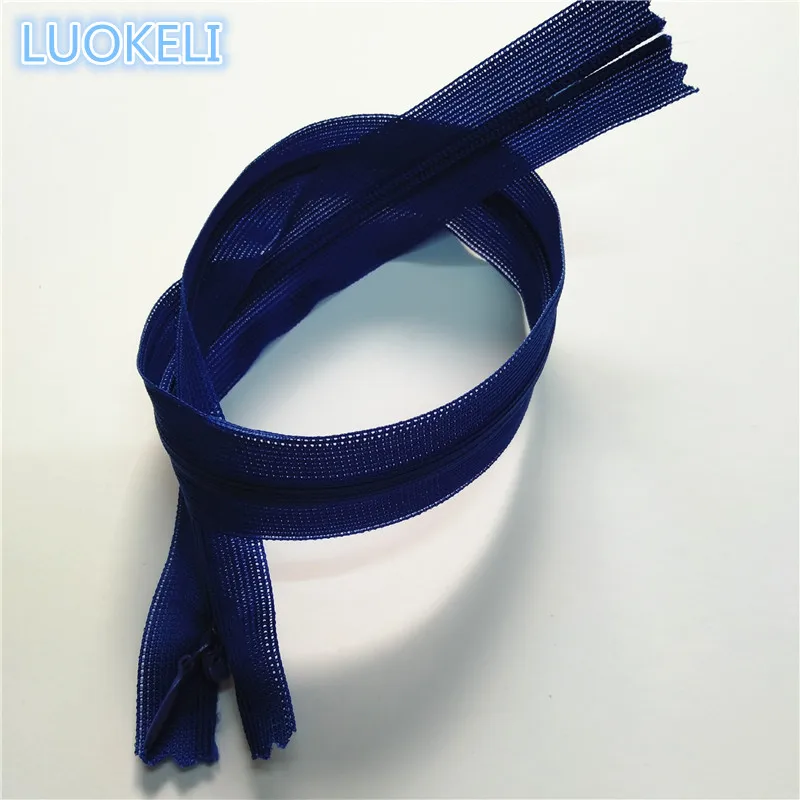 Dark Blue 10 штук 3# шелковая скрытая молния 40 см(16 дюймов) пользовательский процесс шитья многоцветный опционально - Цвет: Dark Blue