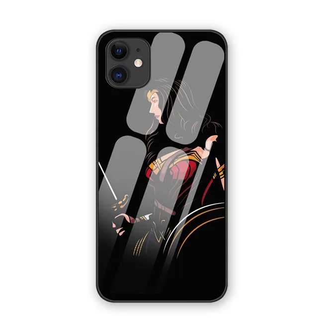 Wonder Woman 1984 Чехлы для iphone 7 8 6 6S Plus Роскошный чехол из закаленного стекла для телефона iphone 11 11Pro X XR XS MAX - Цвет: 5