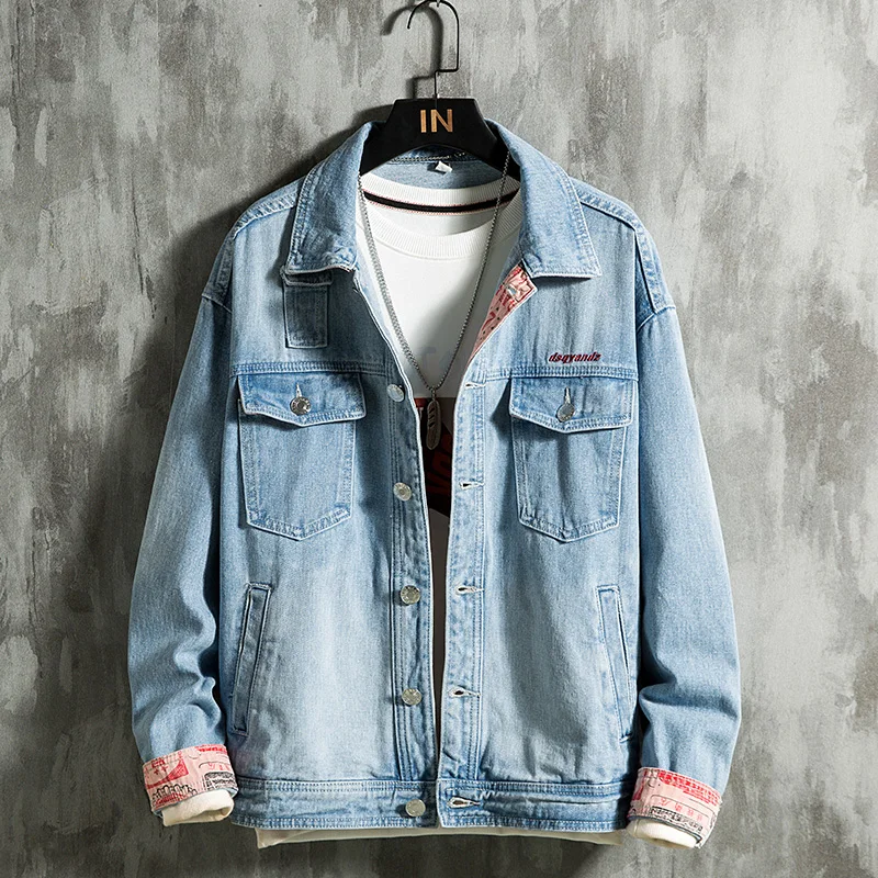 

2020 spring new product new tooling denim men's loose denim jacket