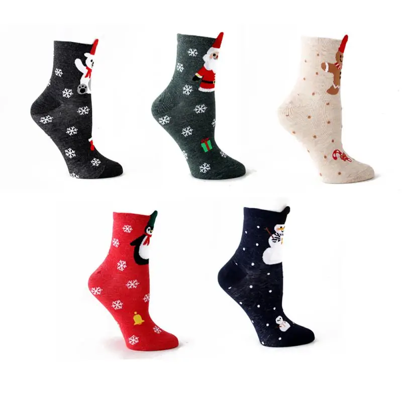 Женские спортивные носки, рождественские удобные хлопковые носки, противоскользящие носки-тапочки, Милые Носки с рисунком ковра