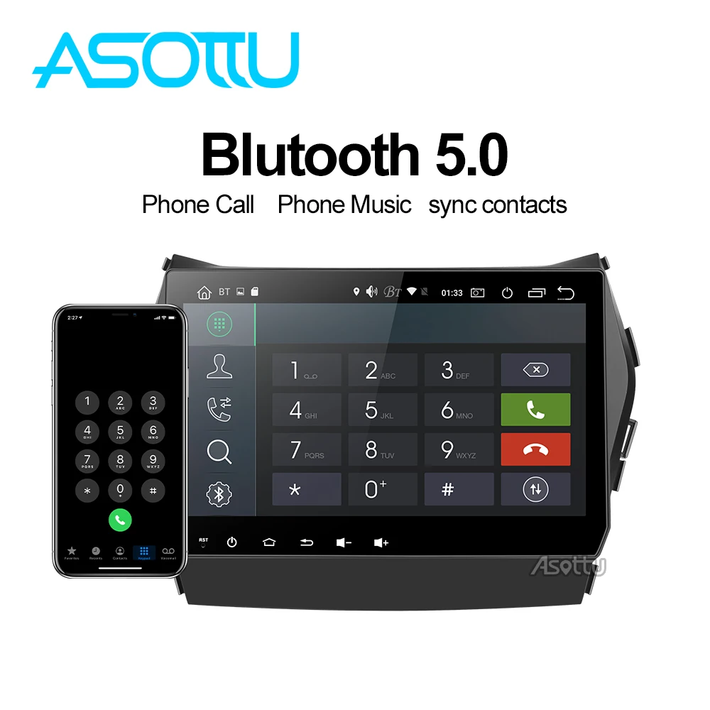 Asottu HY605 Android 9,0 PX6 автомобильный dvd для hyundai IX45 Santa fe 2013 автомобильный навигатор