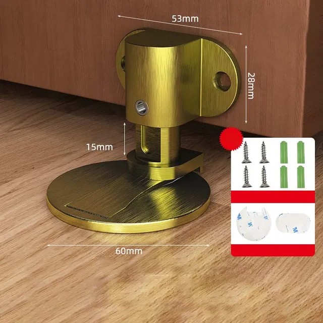 Punch-free Invisible Door Stop Strong Magnetic Household Bedroom Door Touch Door Door Stop Bathroom Floor Stop Anti-collision Yellow bronze